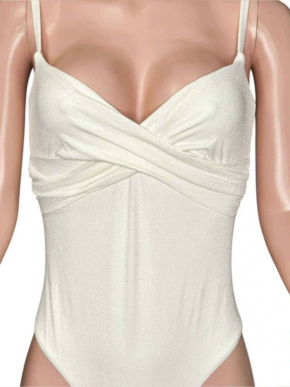 MONDAY SWIMWEAR Bordeaux One Piece Swim, Ivory Boucle, Large